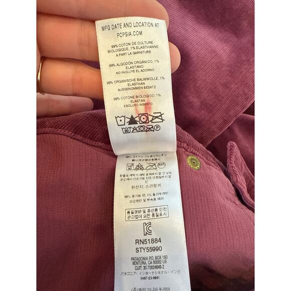 Patagonia Purple Fuschia Grand Pitch Corduroys EUC Sz 28 Pockets Organic Cotton - Picture 9 of 15